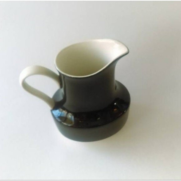 Vintage Mikasa Iron Stone Creamer Black and White Made in Japan Mid Century - Picture 2 of 5